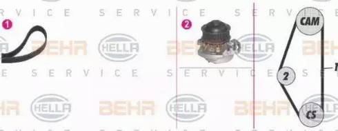 BEHR HELLA Service 8MP 376 802-811 - Водна помпа+ к-кт ангренажен ремък vvparts.bg