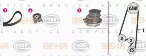 BEHR HELLA Service 8MP 376 807-881 - Водна помпа+ к-кт ангренажен ремък vvparts.bg