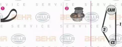 BEHR HELLA Service 8MP 376 814-891 - Водна помпа+ к-кт ангренажен ремък vvparts.bg