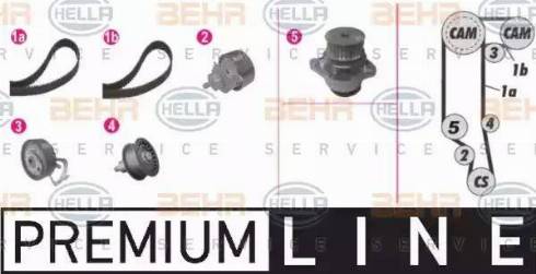 BEHR HELLA Service 8MP 376 814-851 - Водна помпа+ к-кт ангренажен ремък vvparts.bg