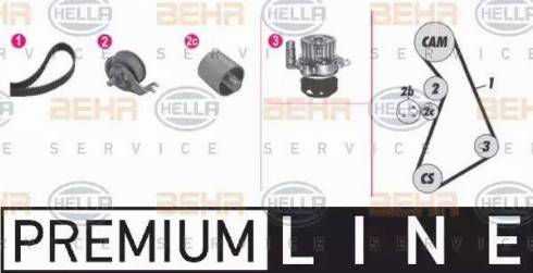 BEHR HELLA Service 8MP 376 814-861 - Водна помпа+ к-кт ангренажен ремък vvparts.bg