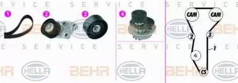 BEHR HELLA Service 8MP 376 815-891 - Водна помпа+ к-кт ангренажен ремък vvparts.bg