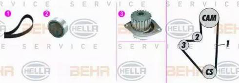 BEHR HELLA Service 8MP 376 815-831 - Водна помпа+ к-кт ангренажен ремък vvparts.bg