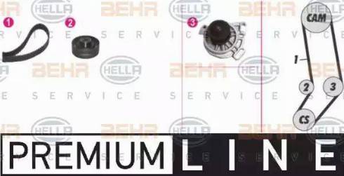 BEHR HELLA Service 8MP 376 815-821 - Водна помпа+ к-кт ангренажен ремък vvparts.bg