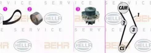 BEHR HELLA Service 8MP 376 816-891 - Водна помпа+ к-кт ангренажен ремък vvparts.bg