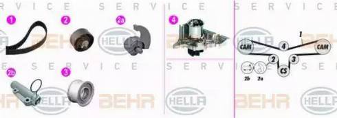 BEHR HELLA Service 8MP 376 816-841 - Водна помпа+ к-кт ангренажен ремък vvparts.bg