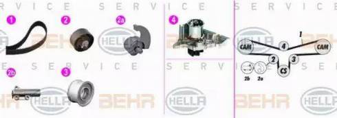 BEHR HELLA Service 8MP 376 816-851 - Водна помпа+ к-кт ангренажен ремък vvparts.bg