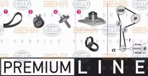 BEHR HELLA Service 8MP 376 810-851 - Водна помпа+ к-кт ангренажен ремък vvparts.bg