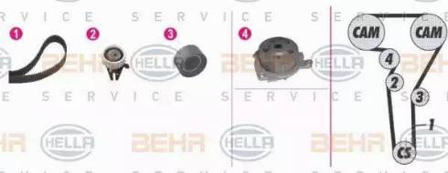 BEHR HELLA Service 8MP 376 810-801 - Водна помпа+ к-кт ангренажен ремък vvparts.bg