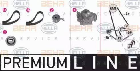 BEHR HELLA Service 8MP 376 810-821 - Водна помпа+ к-кт ангренажен ремък vvparts.bg