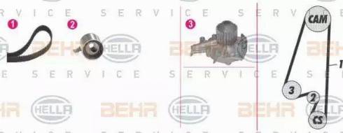 BEHR HELLA Service 8MP 376 811-891 - Водна помпа+ к-кт ангренажен ремък vvparts.bg