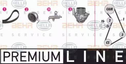 BEHR HELLA Service 8MP 376 811-841 - Водна помпа+ к-кт ангренажен ремък vvparts.bg