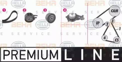 BEHR HELLA Service 8MP 376 811-861 - Водна помпа+ к-кт ангренажен ремък vvparts.bg