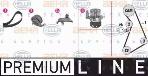 BEHR HELLA Service 8MP 376 811-821 - Водна помпа+ к-кт ангренажен ремък vvparts.bg