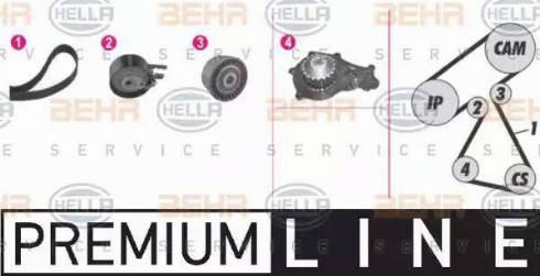 BEHR HELLA Service 8MP 376 811-871 - Водна помпа+ к-кт ангренажен ремък vvparts.bg