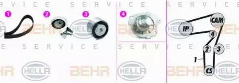 BEHR HELLA Service 8MP 376 818-841 - Водна помпа+ к-кт ангренажен ремък vvparts.bg