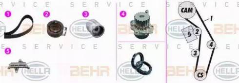 BEHR HELLA Service 8MP 376 818-861 - Водна помпа+ к-кт ангренажен ремък vvparts.bg