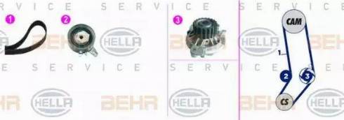 BEHR HELLA Service 8MP 376 818-811 - Водна помпа+ к-кт ангренажен ремък vvparts.bg