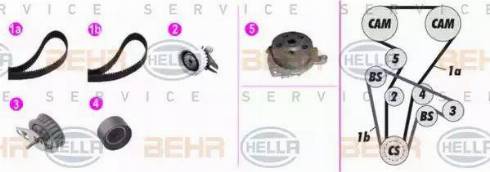 BEHR HELLA Service 8MP 376 818-821 - Водна помпа+ к-кт ангренажен ремък vvparts.bg