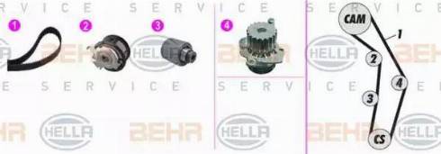 BEHR HELLA Service 8MP 376 818-871 - Водна помпа+ к-кт ангренажен ремък vvparts.bg