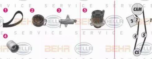 BEHR HELLA Service 8MP 376 812-891 - Водна помпа+ к-кт ангренажен ремък vvparts.bg