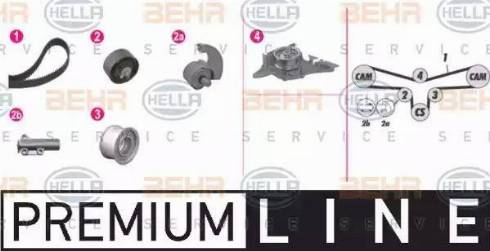 BEHR HELLA Service 8MP 376 812-841 - Водна помпа+ к-кт ангренажен ремък vvparts.bg