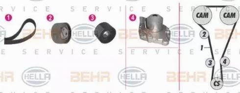 BEHR HELLA Service 8MP 376 812-851 - Водна помпа+ к-кт ангренажен ремък vvparts.bg