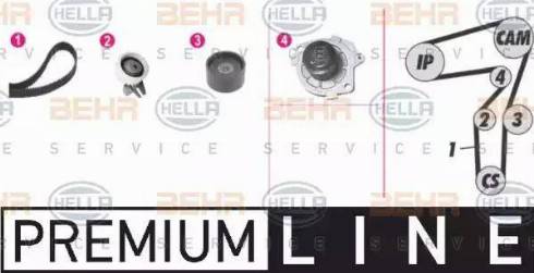 BEHR HELLA Service 8MP 376 812-811 - Водна помпа+ к-кт ангренажен ремък vvparts.bg