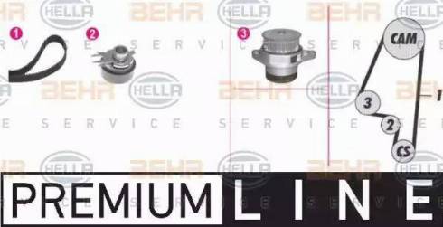 BEHR HELLA Service 8MP 376 812-831 - Водна помпа+ к-кт ангренажен ремък vvparts.bg