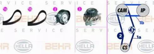 BEHR HELLA Service 8MP 376 817-891 - Водна помпа+ к-кт ангренажен ремък vvparts.bg