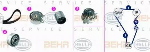 BEHR HELLA Service 8MP 376 817-851 - Водна помпа+ к-кт ангренажен ремък vvparts.bg