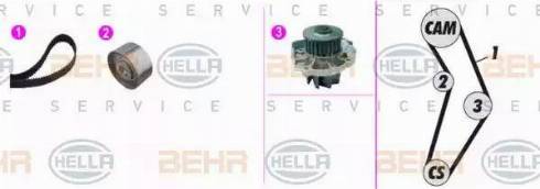 BEHR HELLA Service 8MP 376 817-801 - Водна помпа+ к-кт ангренажен ремък vvparts.bg