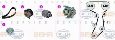 BEHR HELLA Service 8MP 376 817-831 - Водна помпа+ к-кт ангренажен ремък vvparts.bg