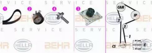 BEHR HELLA Service 8MP 376 817-821 - Водна помпа+ к-кт ангренажен ремък vvparts.bg