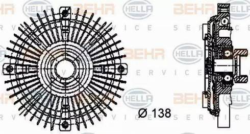 BEHR HELLA Service 8MV 376 732-201 - Съединител, вентилатор на радиатора vvparts.bg