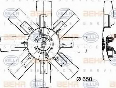 BEHR HELLA Service 8MV 376 728-601 - Вентилатор, охлаждане на двигателя vvparts.bg