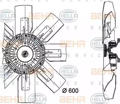 BEHR HELLA Service 8MV 376 728-011 - Вентилатор, охлаждане на двигателя vvparts.bg