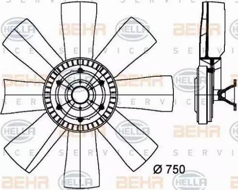 BEHR HELLA Service 8MV 376 727-151 - Вентилатор, охлаждане на двигателя vvparts.bg