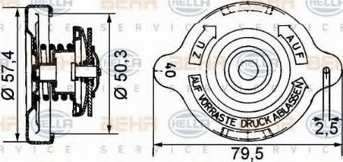 BEHR HELLA Service 8MY 376 742-161 - Капачка, резервоар за охладителна течност vvparts.bg