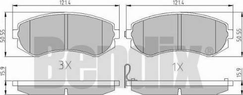 BENDIX 510944 - Комплект спирачно феродо, дискови спирачки vvparts.bg