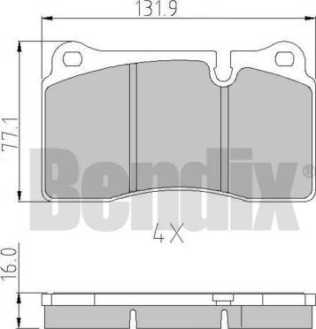 BENDIX 510958 - Комплект спирачно феродо, дискови спирачки vvparts.bg