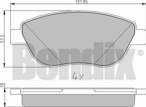 BENDIX 510961 - Комплект спирачно феродо, дискови спирачки vvparts.bg