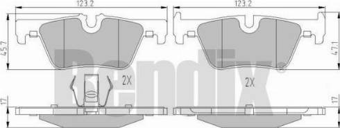 BENDIX 510963 - Комплект спирачно феродо, дискови спирачки vvparts.bg