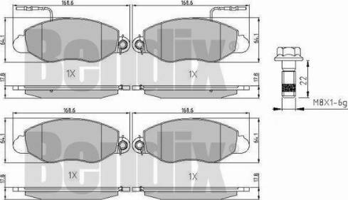 BENDIX 510903 - Комплект спирачно феродо, дискови спирачки vvparts.bg