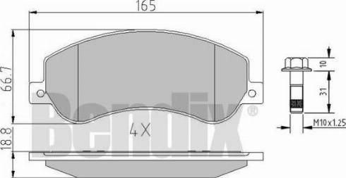 BENDIX 510911 - Комплект спирачно феродо, дискови спирачки vvparts.bg