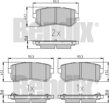 BENDIX 510983 - Комплект спирачно феродо, дискови спирачки vvparts.bg