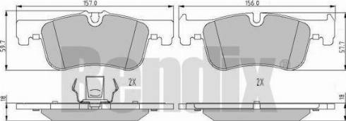 BENDIX 510982 - Комплект спирачно феродо, дискови спирачки vvparts.bg