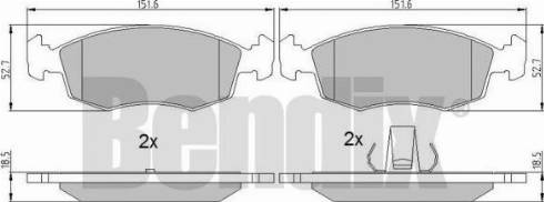 BENDIX 510939 - Комплект спирачно феродо, дискови спирачки vvparts.bg