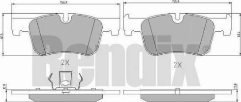 BENDIX 510975 - Комплект спирачно феродо, дискови спирачки vvparts.bg