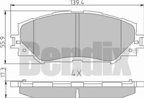 BENDIX 510499 - Комплект спирачно феродо, дискови спирачки vvparts.bg